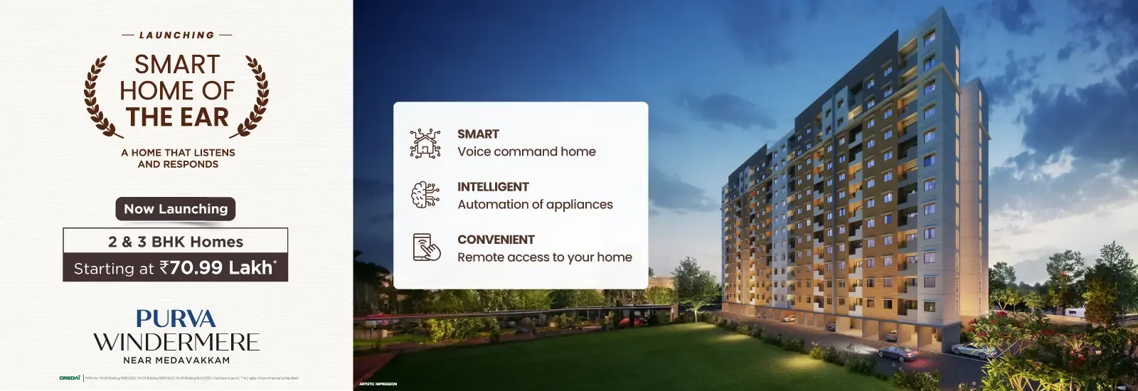 Purva Windermere 1, 2, BHK flats for sale in Medavakkam